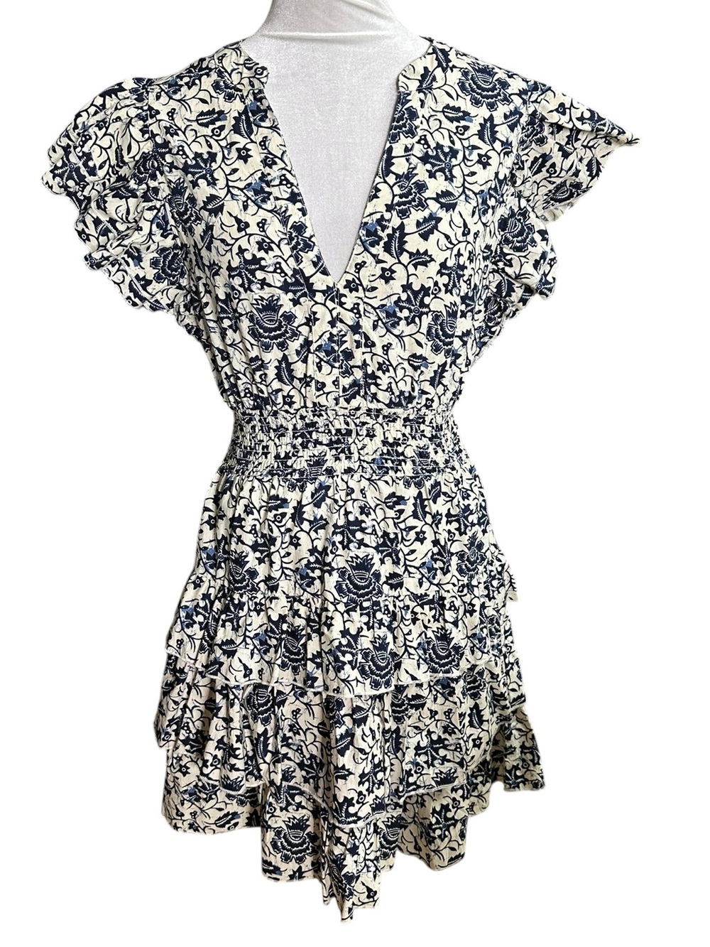 Love the Label Isla Printed Tiered Cotton Mini Dress. Size-See Measurements.